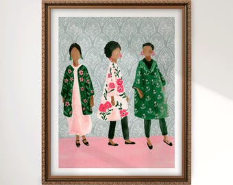 Black Woman Art, African American Wall Art, Black Women Art, Black Girl Print, Boho Fashion Print, Black Woman Print, Afrian American Print