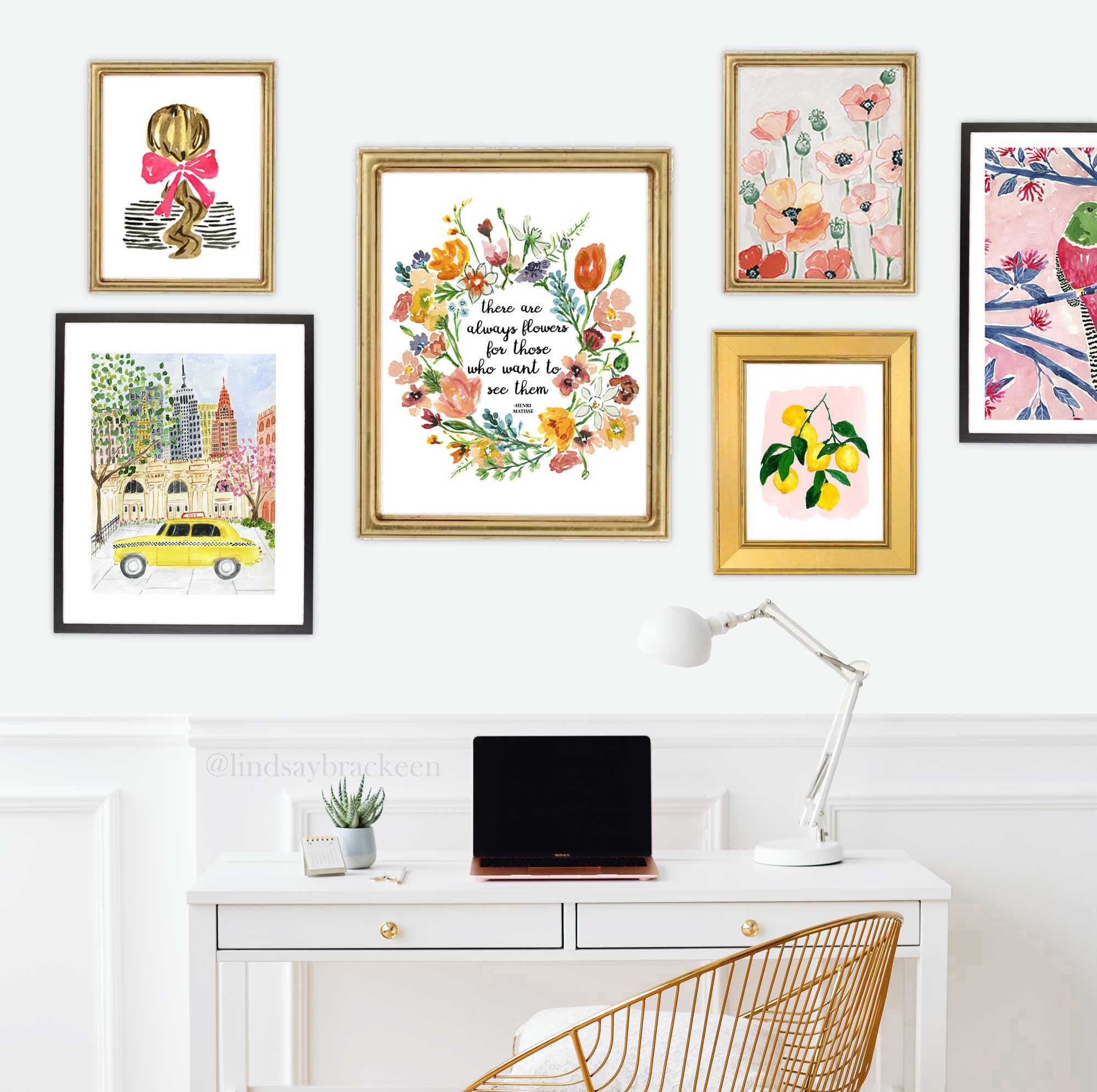 Floral Flowers Quote Art Print Watercolor Wreath Illustration ...
