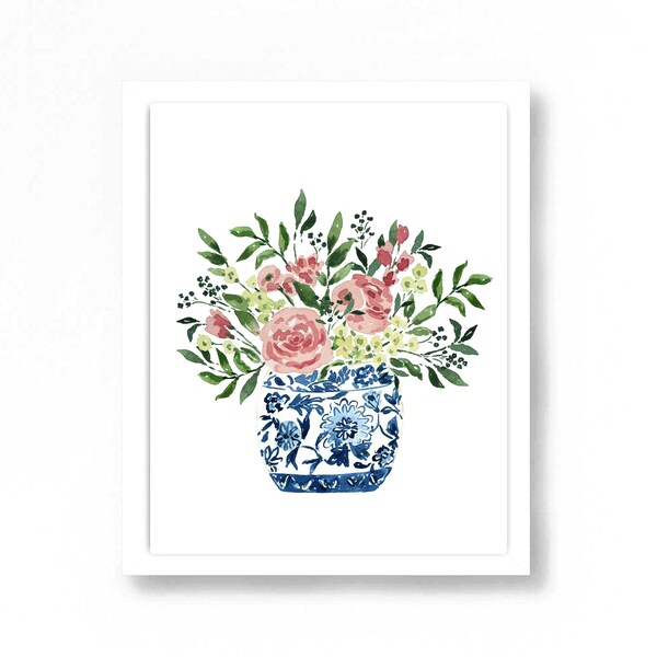 Blue White Vase Etsy