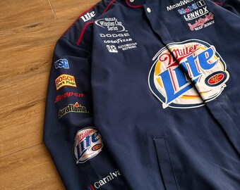 Vintage Rusty Wallace NASCAR Miller Lite Chase Racing Jacket