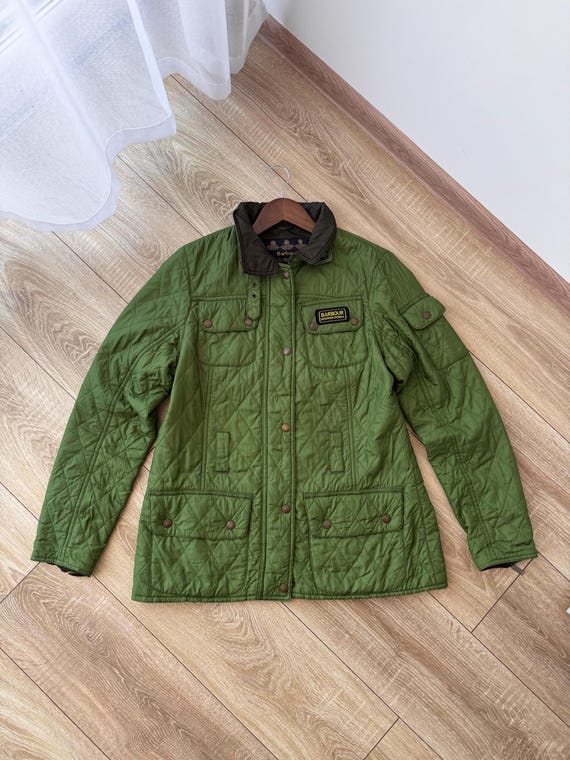 Barbour, Vintage Barbour Flyweight International Green Quilted Jacket
