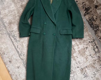 Vintage Missoni Donna Luxury Green Wool Double Breasted Button Coat