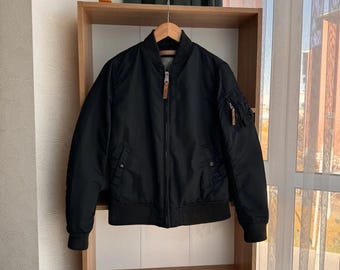 Vintage 90's ALPHA INDUSTRIES MA-1 Flight Jacket Reversible Design