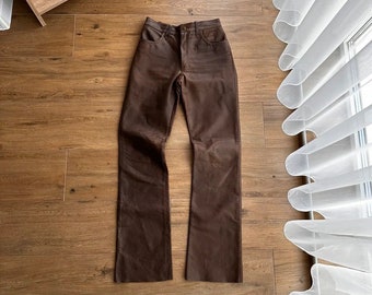 vintage Polo Ralph Lauren RRL - Pantalon en cuir marron