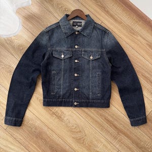 Italian Navy Denim Jacket - Etsy