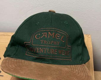 Vintage 90s Camel Trophy Mütze von Adventure Wear Cap Grün & Braun