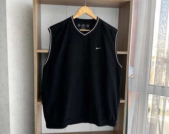 Vintage Nike Golf Steetstyle Japanese Nylon Black Vest