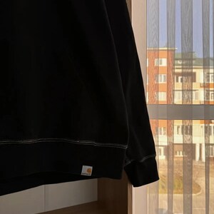 Felpa con cappuccio nera e bianca vintage Carhartt WIP Nebraska Streetwear immagine 3