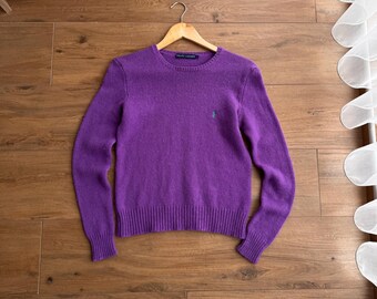Vintage Ralph Lauren W' Merino Wool Purple Sweater