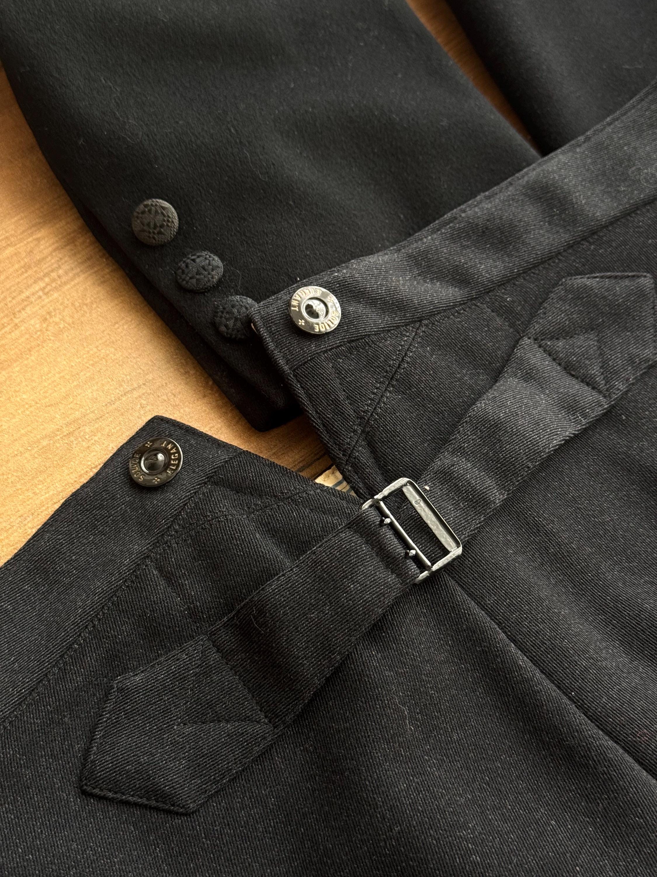 Costume Homme Vintage Années 1940 - 3 Pièces Laine Noire - Taille M - Élégance WWII - Solide