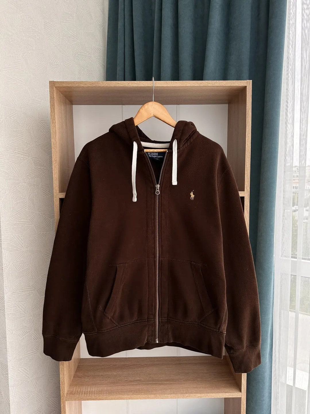 人気ランキング1位～（売れ筋商品） Hoodie Zip Brown Lauren Ralph Polo Vintage Y2K Etsy - 小物