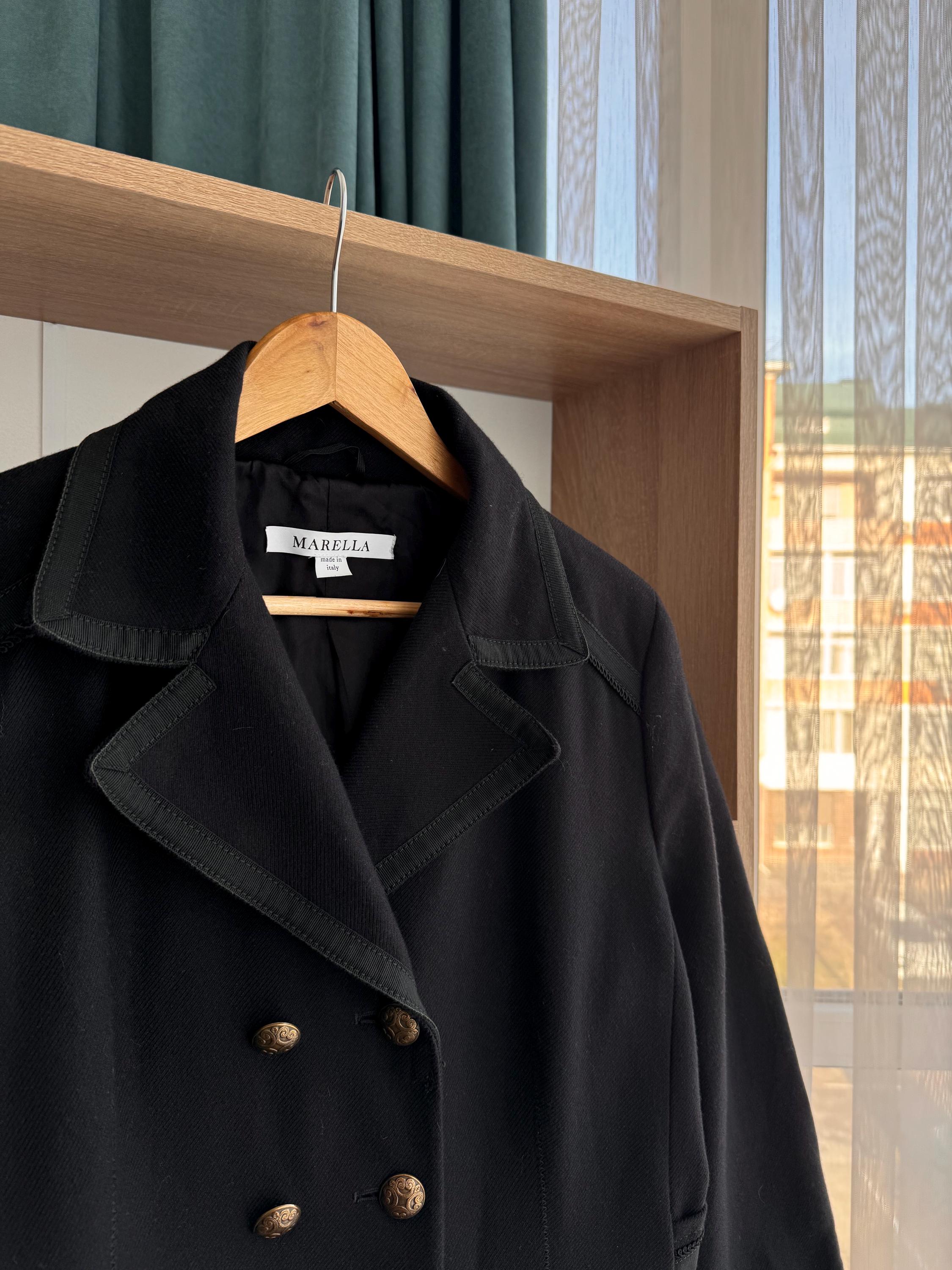 Vintage Marella Double Breasted Luxury Black Wool Coat - Etsy