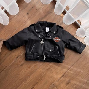 Vintage Harley-davidson Haddad Kids 18M Size Leather Jacket - Etsy