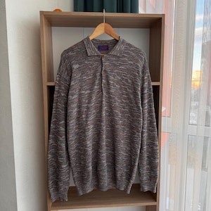 vintage Example by Missoni - Sweat-shirt boutonné luxueux à motif mosaïque