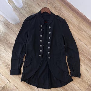 ヴィンテージ ナポレオンスタイル ミリタリーボタン ブラックジャケット