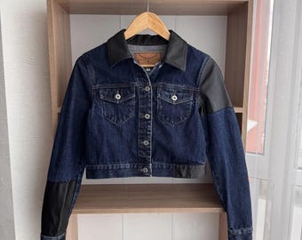 MCQ by Alexander Mcqueen W' Cropped Leather-Paneled Jacket