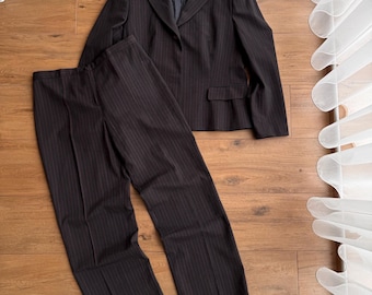 Vintage Boggi Milano Luxury Striped Grey&Red W' Formal Suit