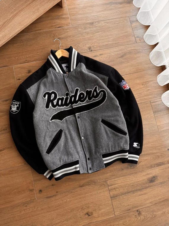 90sUSA製ウールレザーLAKCKARTCLUBスタジャングレー×ブラック 90sUSA製ウールレザーLAKCKARTCLUBスタジャングレー×ブラック