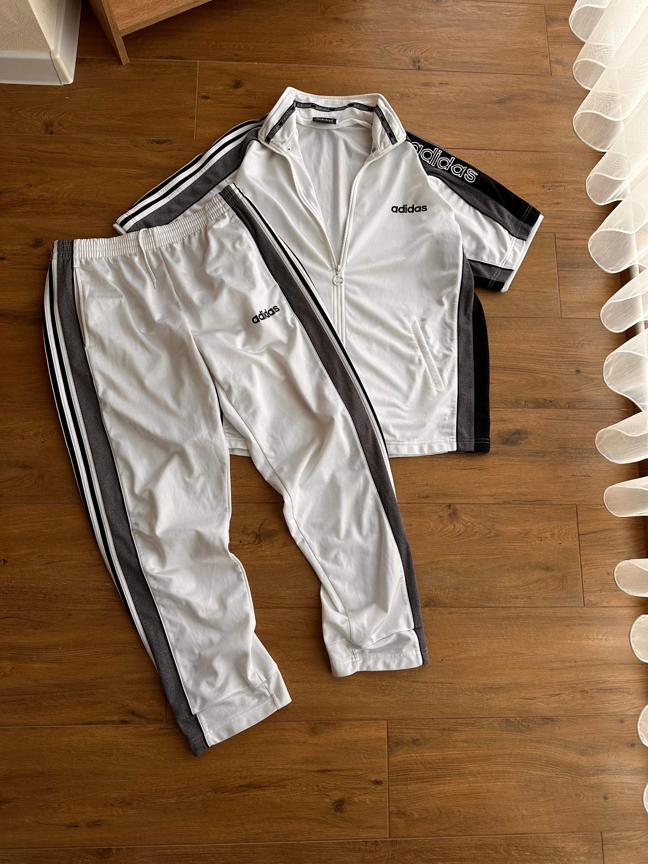Survetement Adidas vintage a trois bandes blanc Etsy France