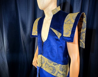 Royal Military Coat - Blue Velvet / Gold Brocade