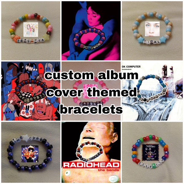 custom album cover themed kandi bracelet