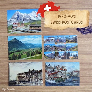 Cartes postales suisses vintage des années 1970-90