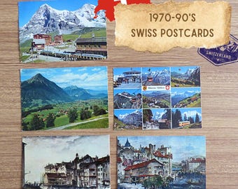 Cartes postales suisses vintage des années 1970-90