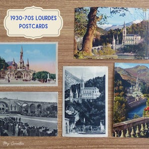 Cartes postales vintage des années 1930-70 de Lourdes