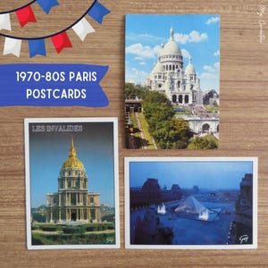 Cartes postales vintage de Paris des années 1970-80