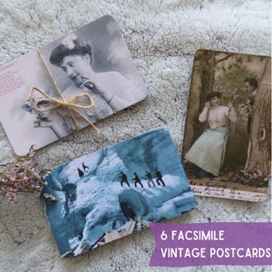 Pacote de coisas efêmeras, cartões postais vintage fac-símile ideais para Junk Journal, scrapbooking, colagens e cartões de registro no diário.