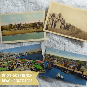 1910's-60s vintage French beach, seaside postcards