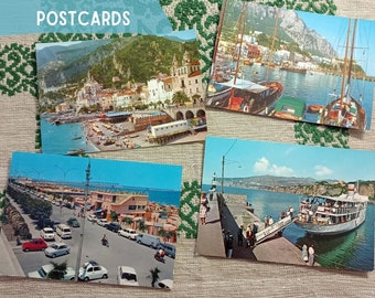 Cartes postales vintage des années 60-70 en Italie (Sorrente, Capri, Amalfi, Barletta)