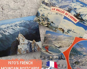 Montagnes vintage des années 70 / Cartes postales de Chamonix