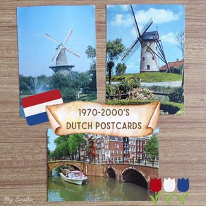 Cartes postales néerlandaises vintage des années 1970-2000