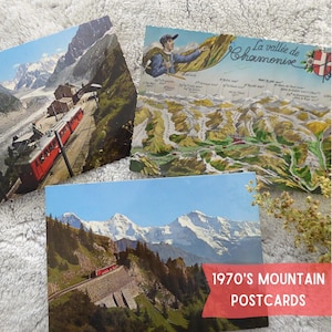 Montagnes vintage des années 70 / Cartes postales de Chamonix