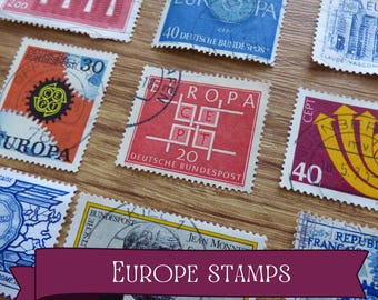 Bundel vintage Europa-postzegels - jaren 1950-2010