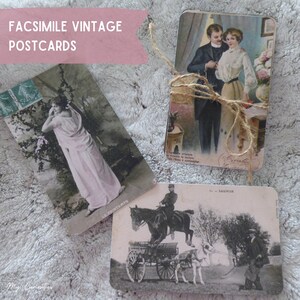 Lot éphémères, fac-similé de cartes postales anciennes idéales pour le journal indésirable, le scrapbooking, les collages et les cartes de journalisme.