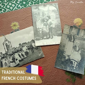 Cartes postales anciennes des années 10-20 en costumes traditionnels français