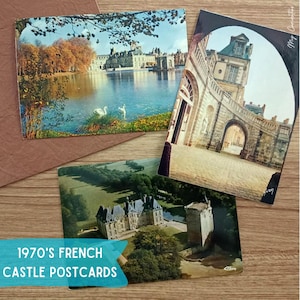70s vintage French castle postcards