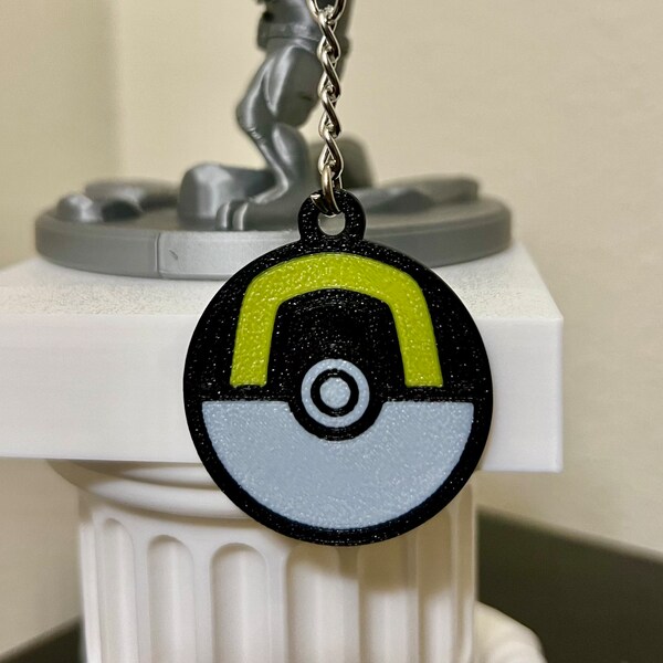 Ultraball Keychain from Pokemon Video Game Anime Pokeball Ultra Ball