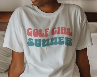 Golf Girl Summer T-shirt, Womens Golf Shirt, Retro Vintage Golf Tee, Womens Golf Clothing, Cute Comfy Golfwear, Ladies Golf Girl, Golfing