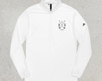 Custom Adidas Embroidered Golf Quarter Zip Pullover - Premium Performance Unisex Quarter-Zip, Golf Gift, Customizable Golfer, UPF Protection