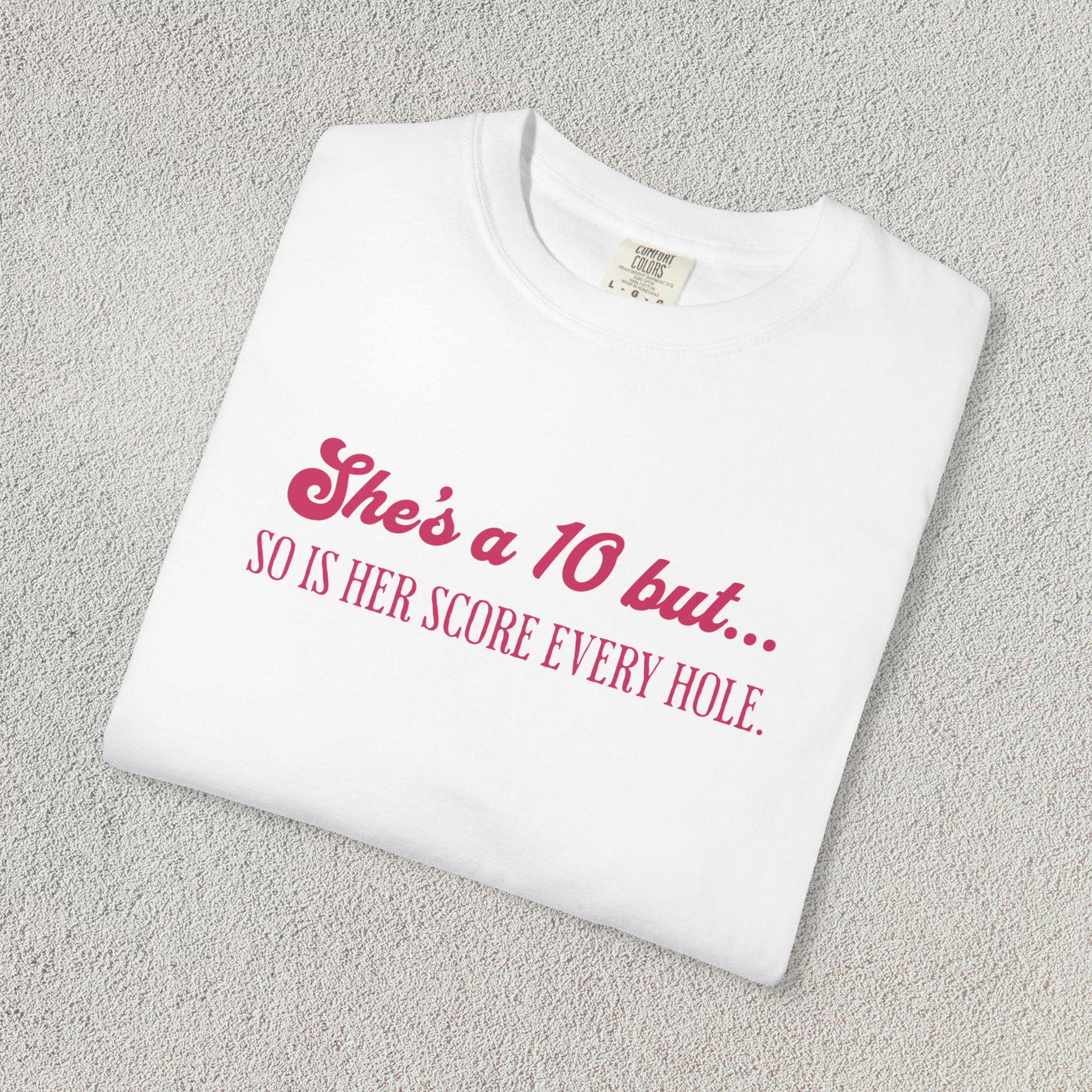 彼女は10点のゴルフシャツ、快適な色のゴルフTシャツ、面白い