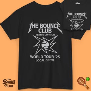 Retro Tennis Rock Band Tee, Unisex Heavy Cotton T-Shirt, 80s Band Shirt, The Bounce Club Tennis Band Tee, Tennis Fan Shirt