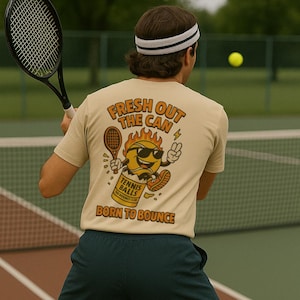 Retro Tennis Shirt, Fresh Out The Can Graphic Tee, Tennis Streetwear, Unisex Softstyle T-Shirt, Vintage Tennis Apparel, Funny Tennis Gift