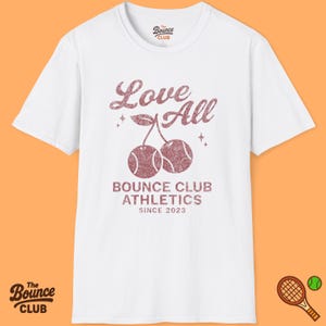 Retro Fruity Tennis T-Shirt - Love All Tennis Tee, Cute Womens Tennis Top, Vintage Sports Shirt, Tennis Gift for Her, Tennis Player Apparel