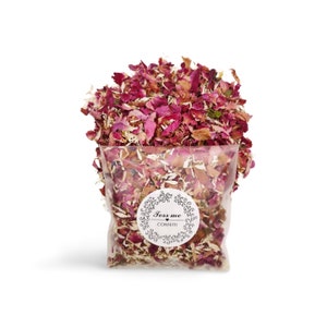 Lotto di 10 confezioni di fiori secchi naturali, coriandoli di petali di rosa e lavanda per matrimonio (100 g per lotto)