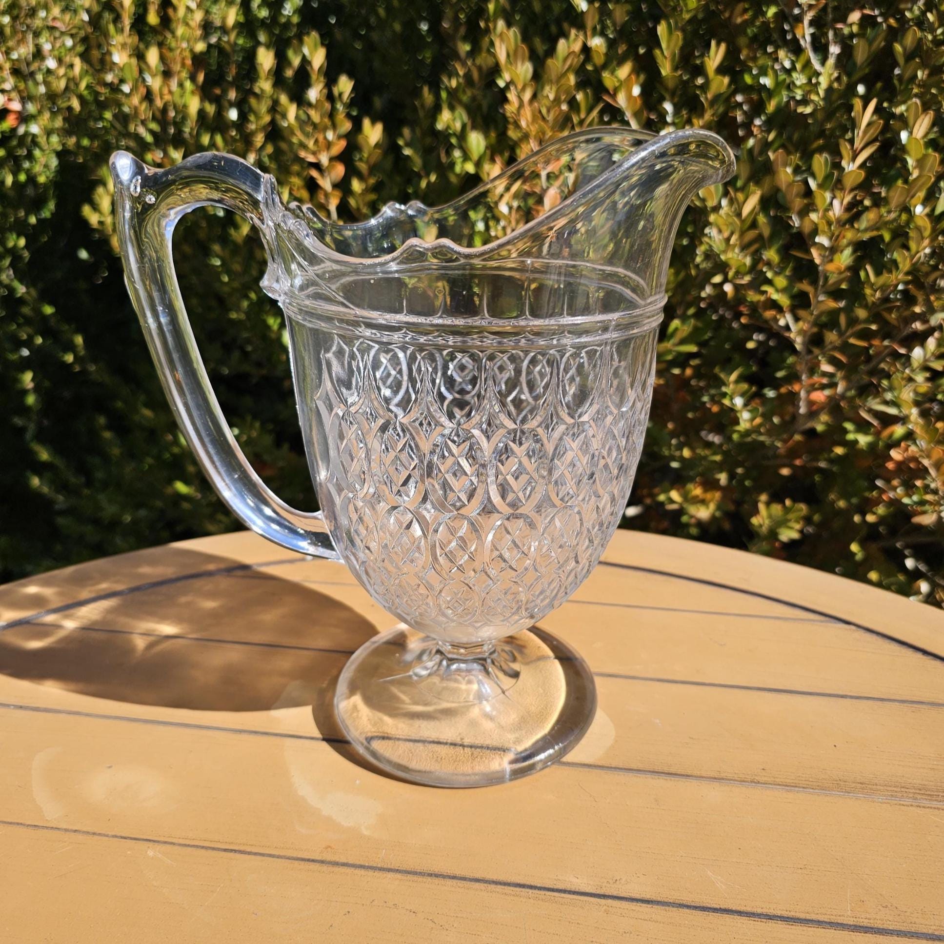 Vintage EAPG 1880 Mckee and Brothers Double Spear Drink Pitcher - Etsy