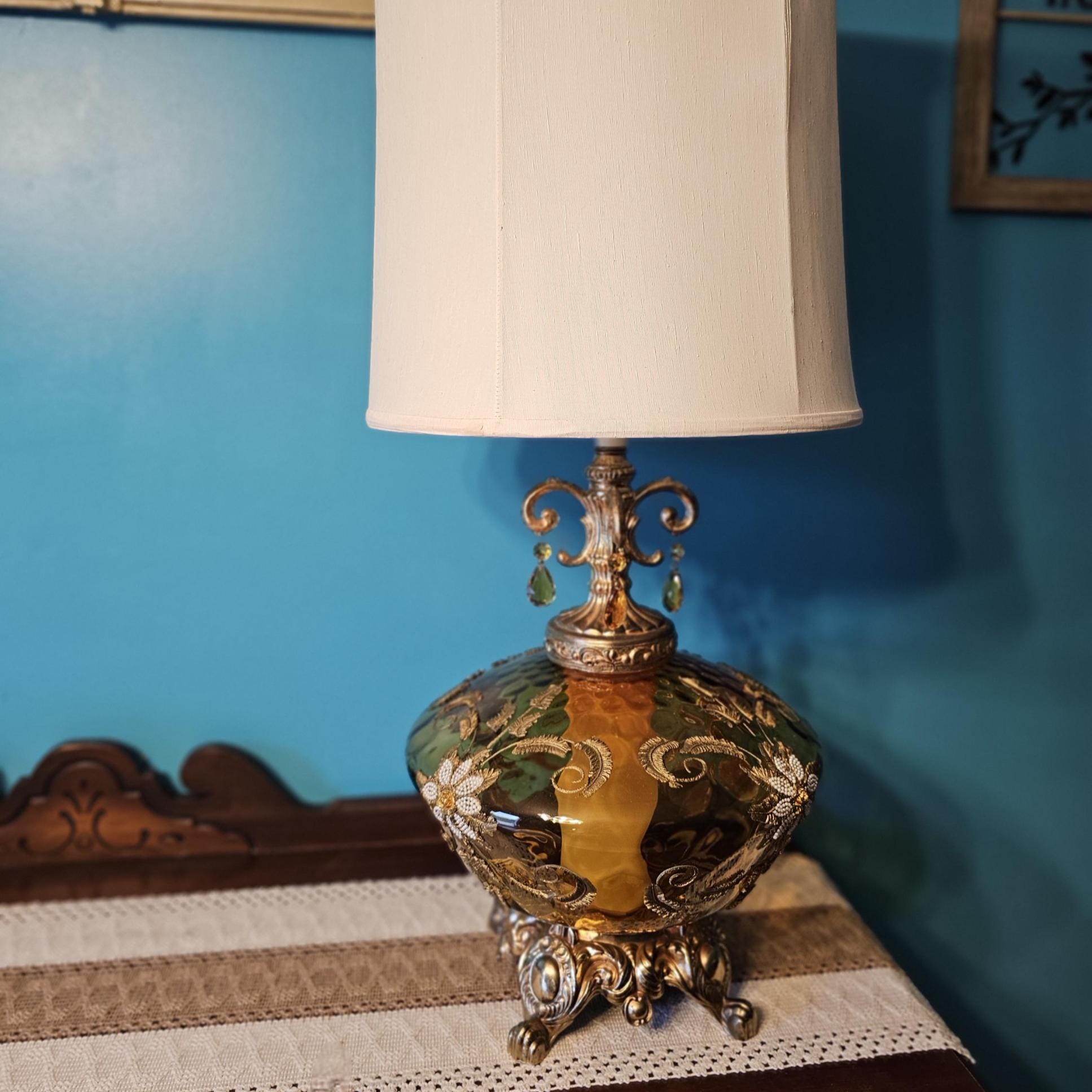 Hollywood Regency Lamp Amber - Etsy