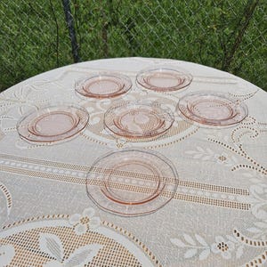 Vintage Fostoria Fairfax Pink Depression Glass Set of 5 Saucers/ Vintage Pink Depression Glass Dinnerware